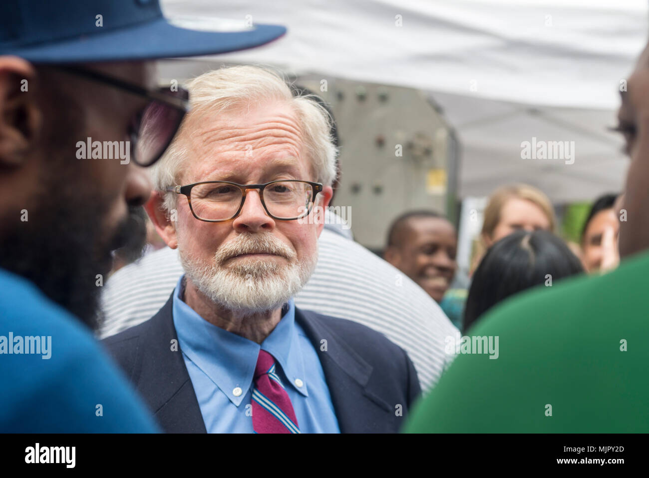 New York, NY, USA - 5 May 2018 - Marijuana advocates rallied in Union Square calling on New York State lawmakers to legalize marijuana for recreational use. State Senator Richard Gottfried, who sponsored the bill to legalize Medical Marijuana attended and spoke the rally. CREDIT ©Stacy Walsh Rosenstock/Alamy Live News Stock Photo