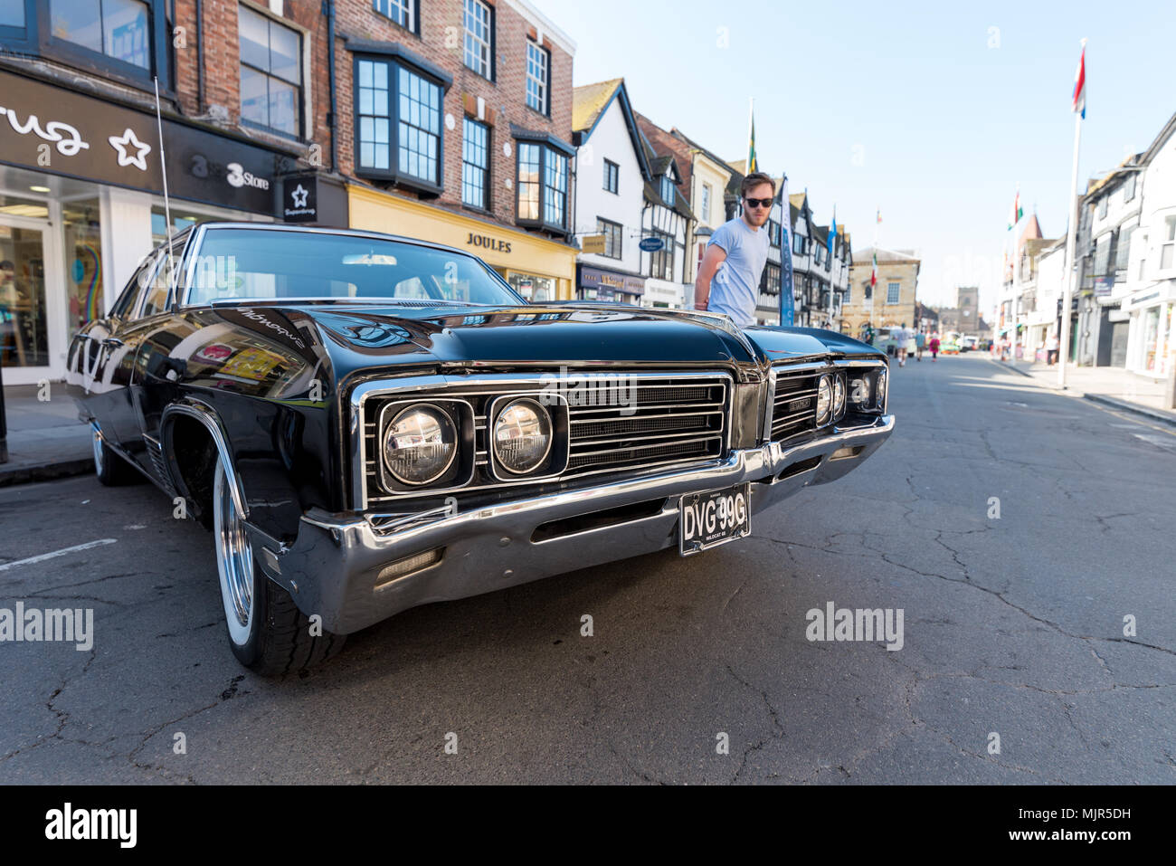 Stratford on Avon, UK, 6 May 2018. Rare, Impressive and Classic Cars on public display  of all ages on public display in the town centre streets of Stratford on Avon, Warwickshire for the 6th & 7th May 2018 Bank Holiday's Stratford Festival of Motoring. Credit: 79Photography/Alamy Live News Stock Photo