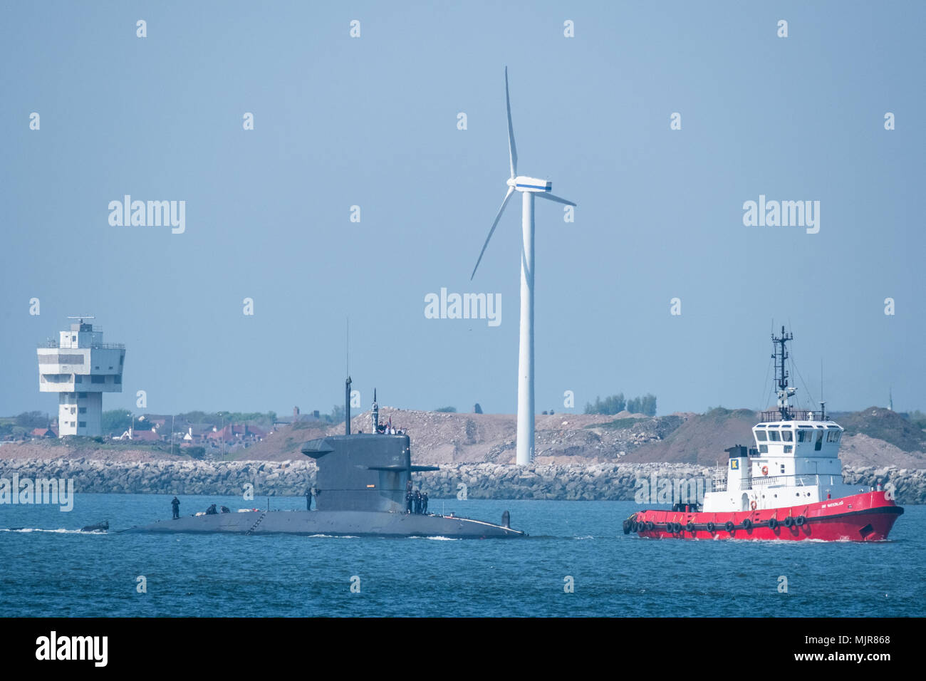 Dutch Submarine HNLMS Zeeleeuw arrived into Liverpool docks on Sunday, May 6, 2018 following a Joint Warrior exercise, a NATO exercise held in Scotland. Credit: Christopher Middleton/Alamy Live News Stock Photo