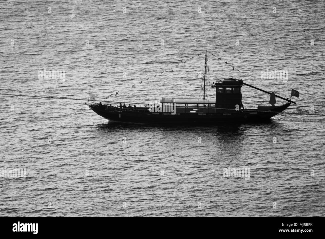 Rabelo's boat on the Douro river at Porto Stock Photo