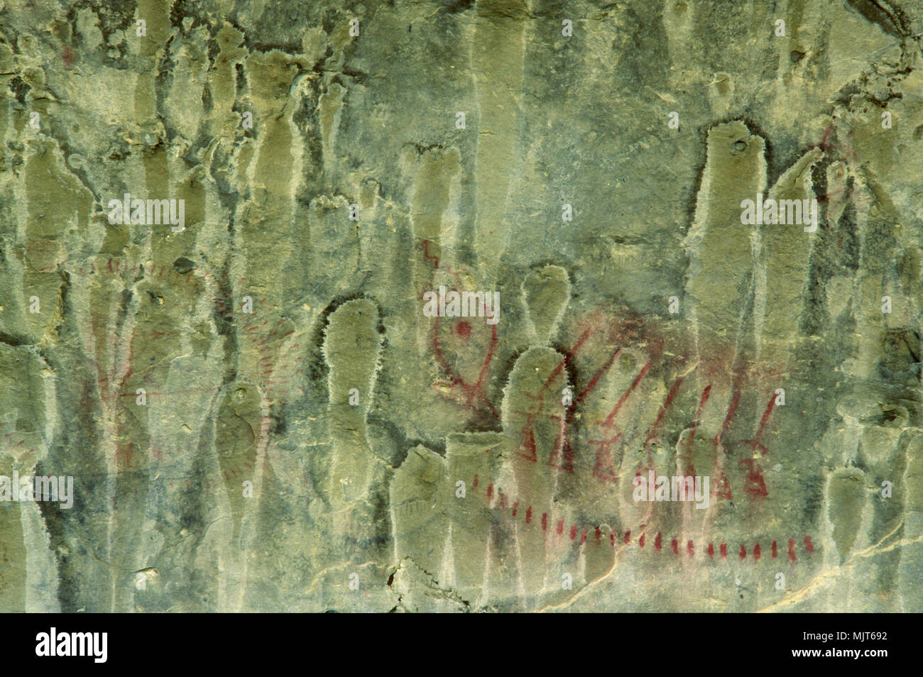 Pictographs, Pictograph Cave State Park, Montana Stock Photo