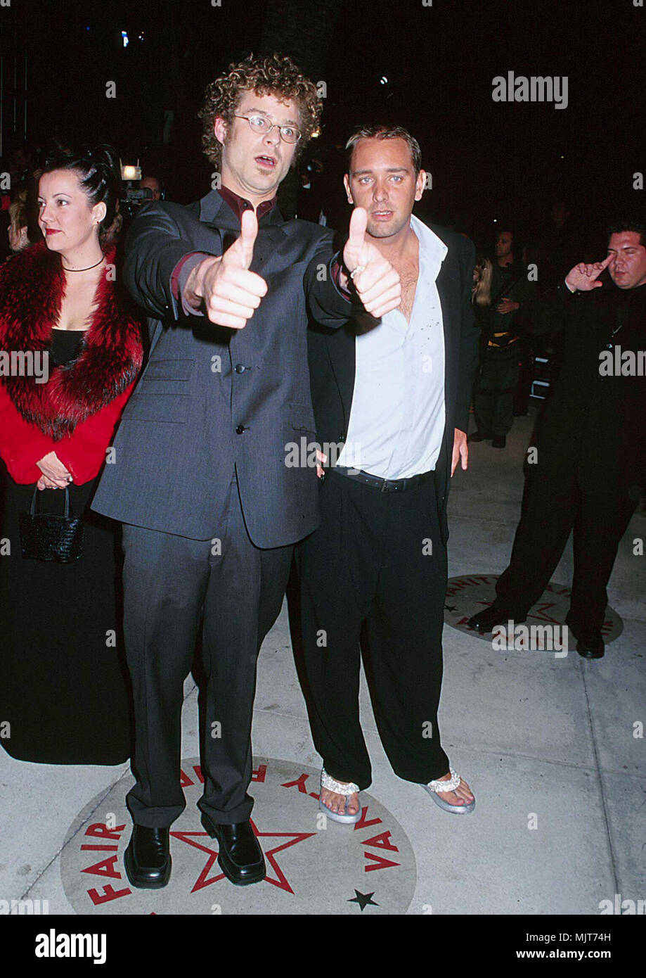 26 Mar 2000, Los Angeles, California, USA --- Matt Stone and Trey Parker  Giving the Thumbs
