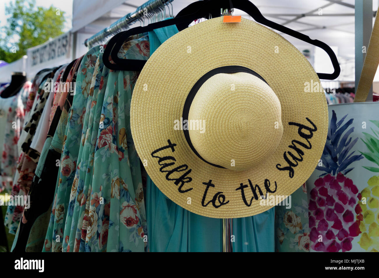 Clothing and hats on sale at the 14th annual Hot Air Balloon Festival