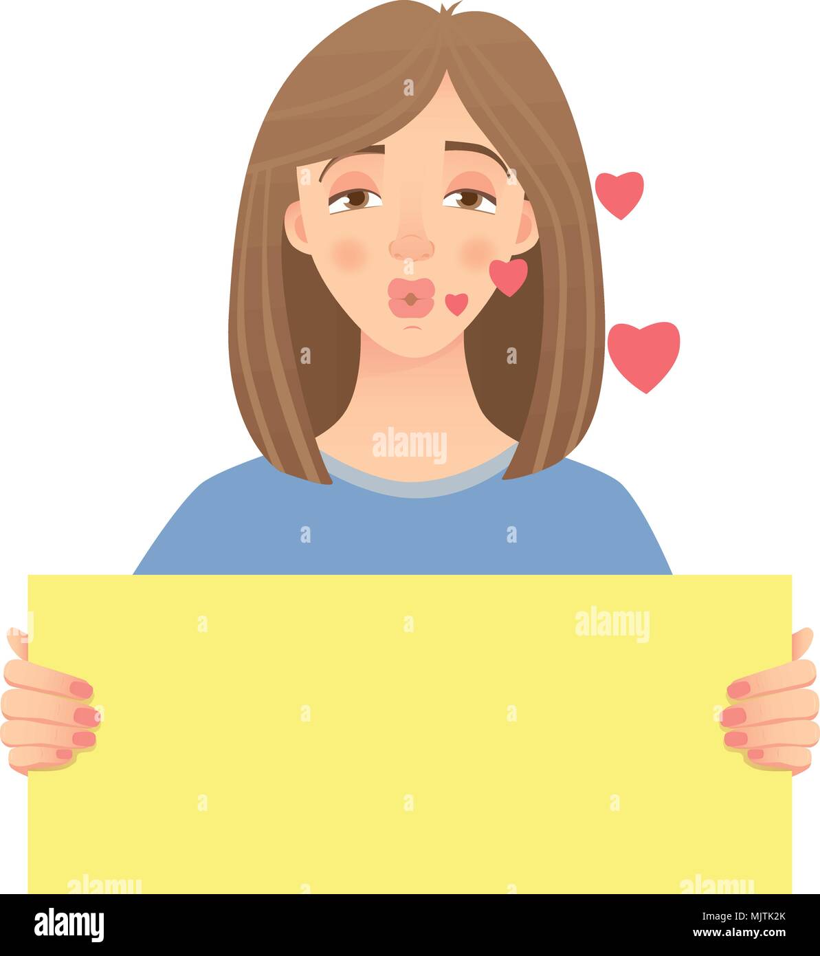 woman holding sign Stock Vector Image & Art Alamy