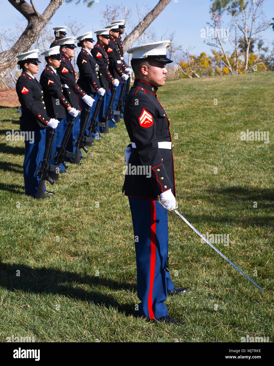 Marines with Alpha Company, Headquarters and Support Battalion, Marine ...