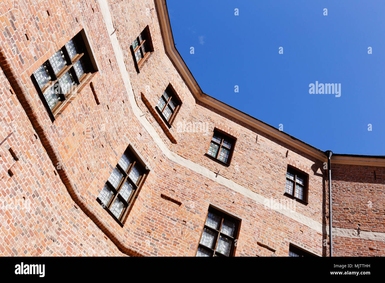 Close up of the facade at the Gripsholm castle inner courtyard. Stock Photo