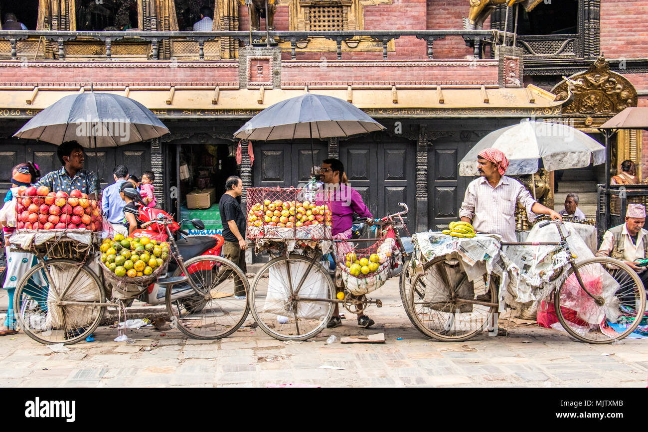 Mobile vendors selling fruit and vegetable's on the streets of