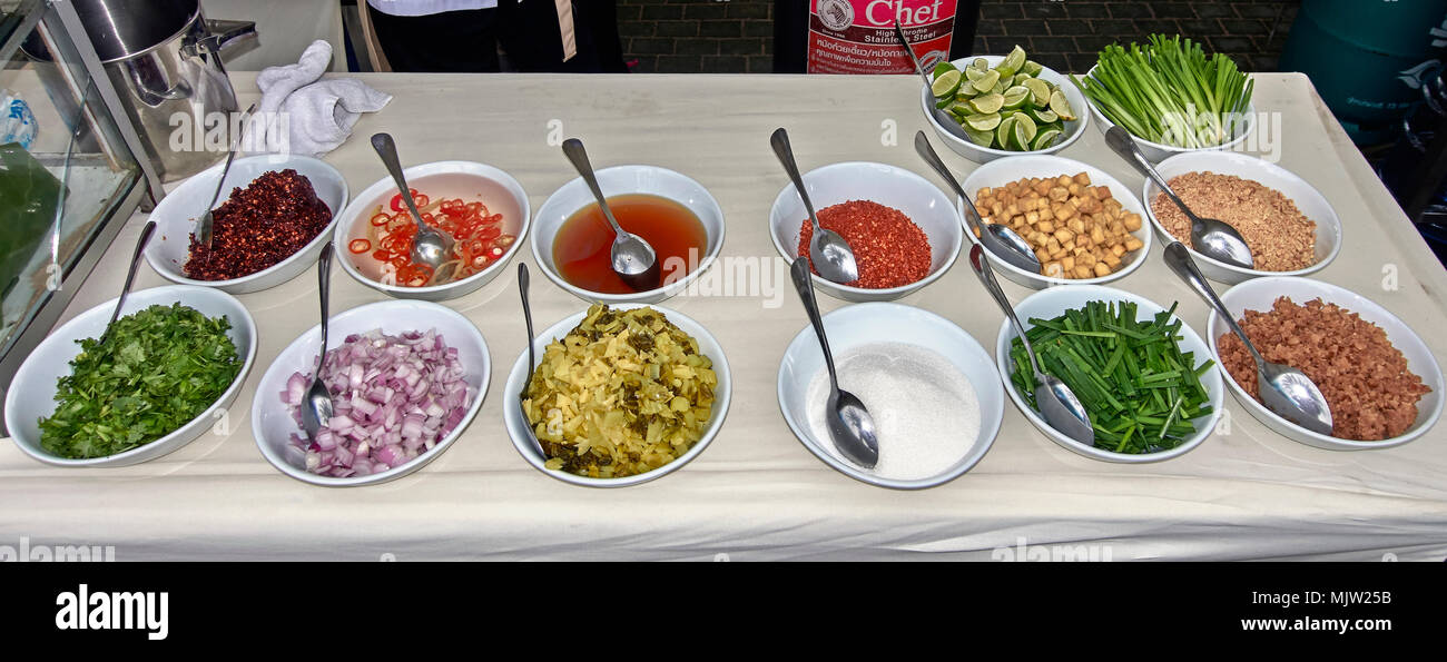 Thailand spices. Selection of Thai spices and cooking ingredients