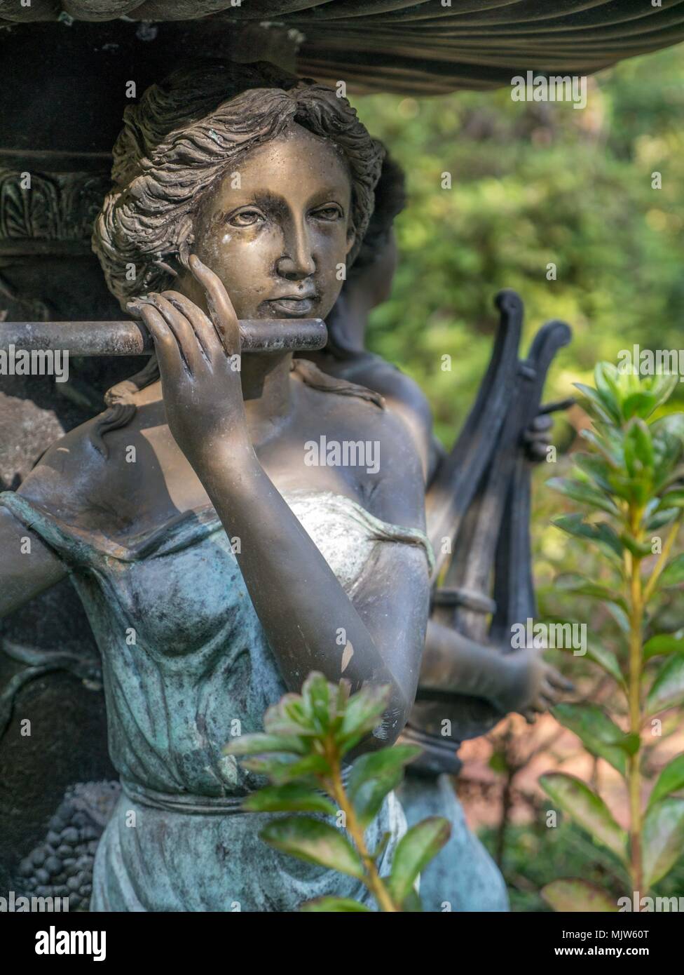 Beautiful, evocative, energetic bronze and stone garden statuary in