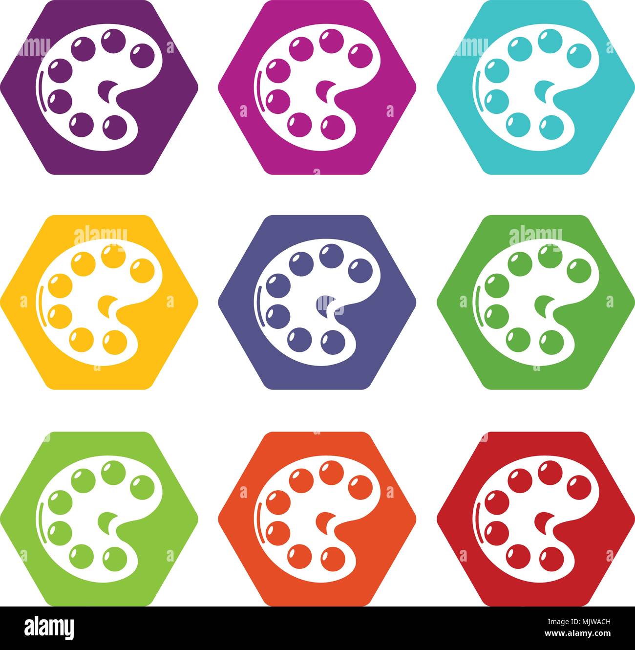 Palette icons set 9 vector Stock Vector Image & Art - Alamy