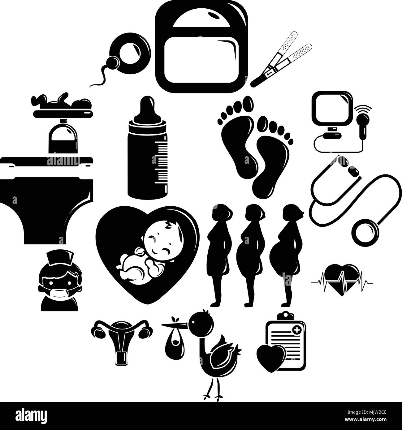 Stork icon simple style hi-res stock photography and images - Alamy