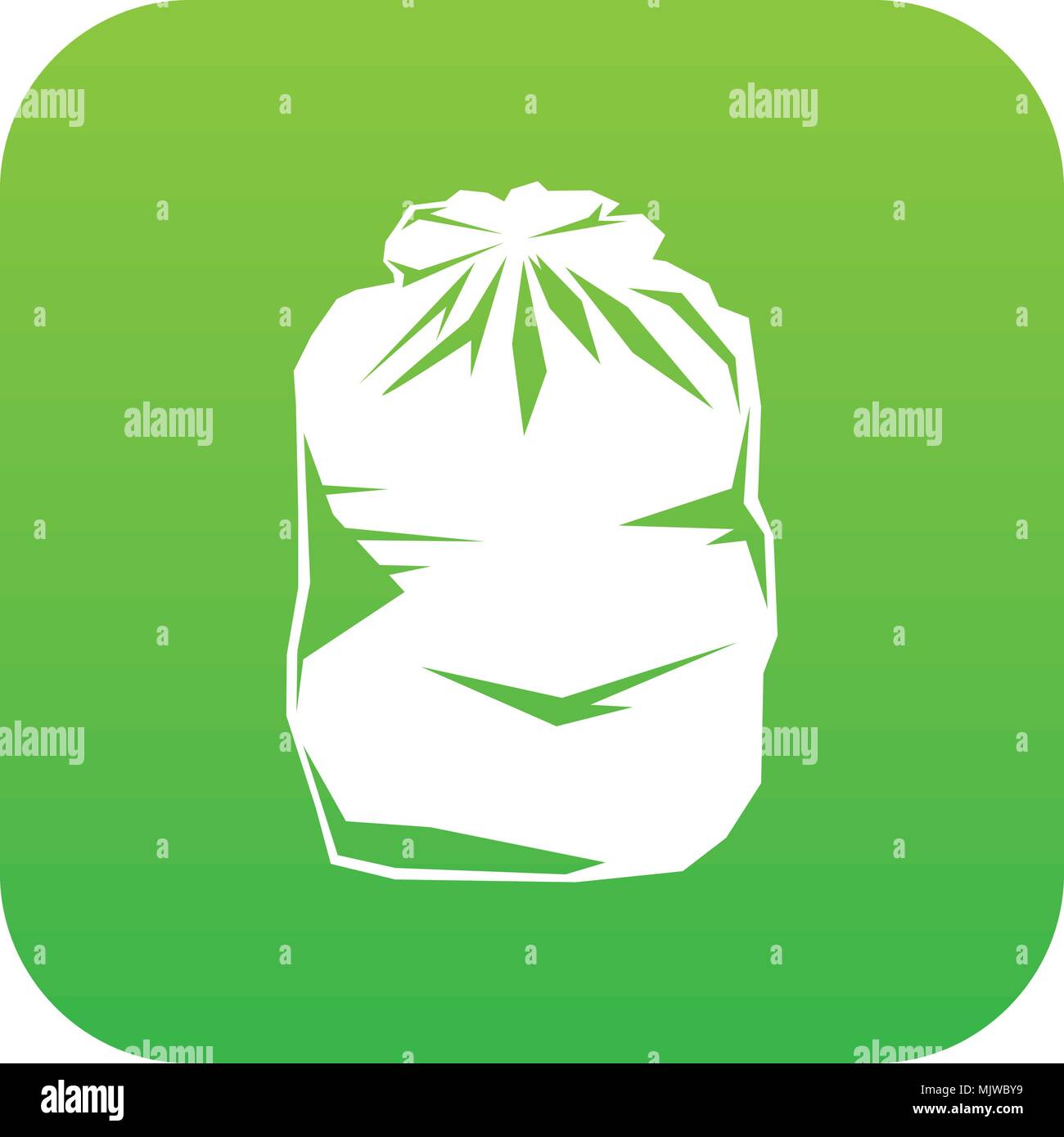 Black trash bag icon digital green Stock Vector