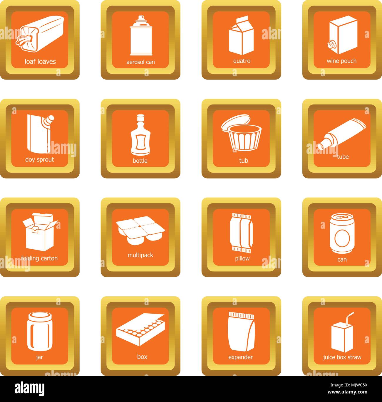 Package types icons set orange square vector Stock Vector Image & Art ...