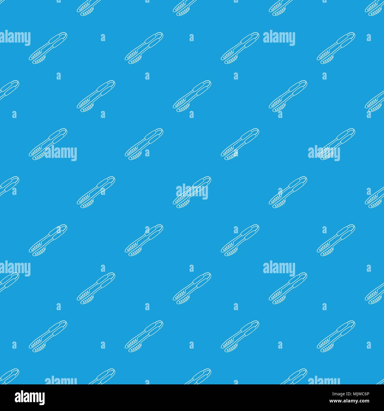 Barbecue tongs pattern vector seamless blue Stock Vector