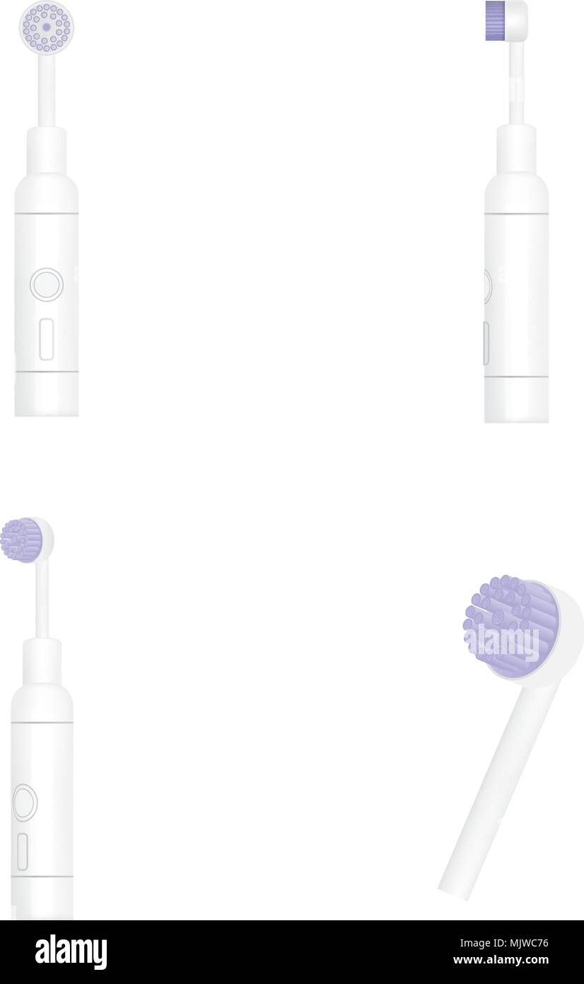Electric toothbrush icon set, realistic style Stock Vector Image & Art ...
