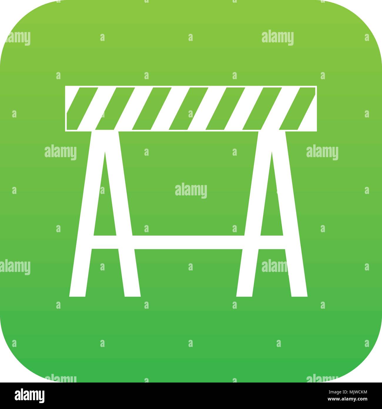 Traffic barrier icon digital green Stock Vector