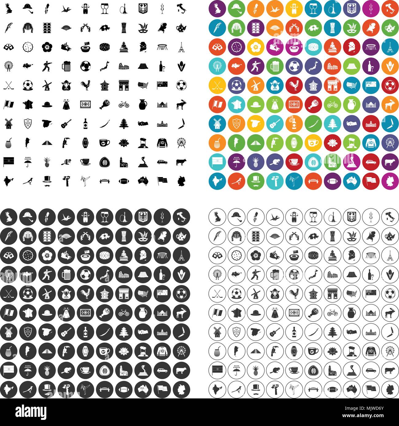 100 map icons set vector variant Stock Vector Image & Art - Alamy