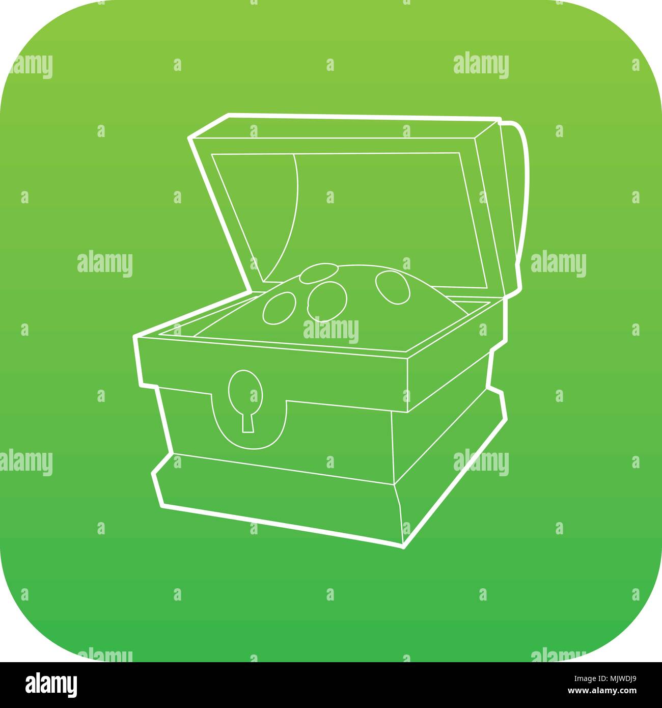 Chest of gold icon green vector Stock Vector