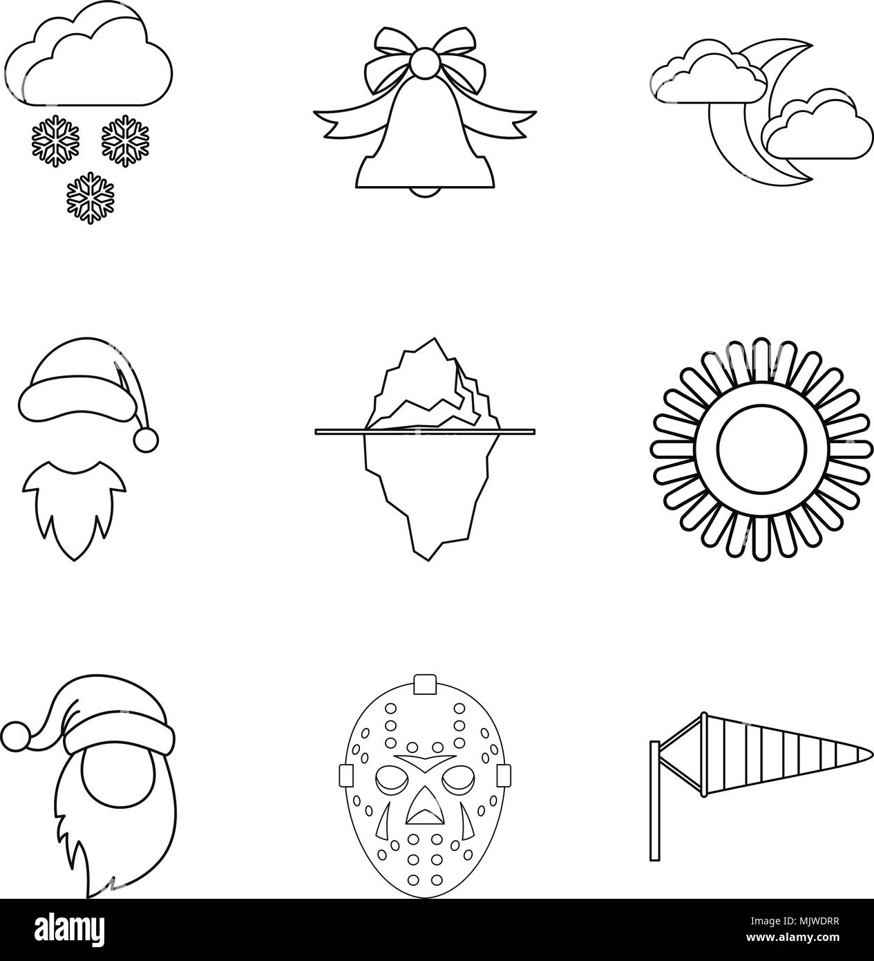 Cold weather icons set, outline style Stock Vector Image & Art Alamy
