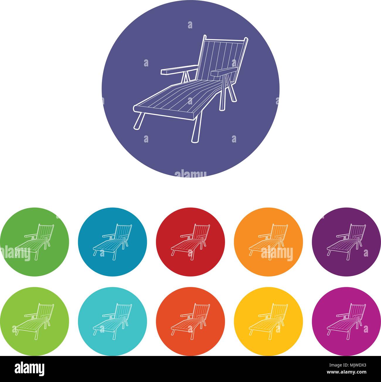 Beach chaise lounge icon, isometric 3d style Stock Vector Image & Art ...