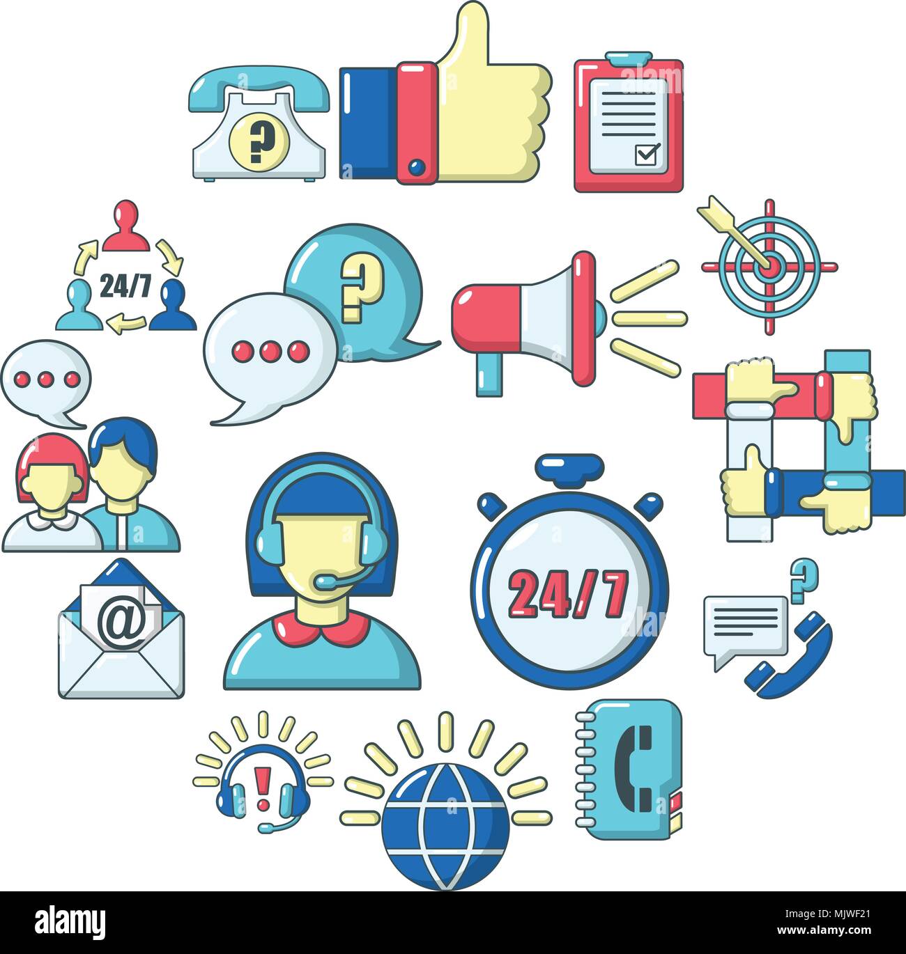 Call center icons set, cartoon style Stock Vector Image & Art - Alamy