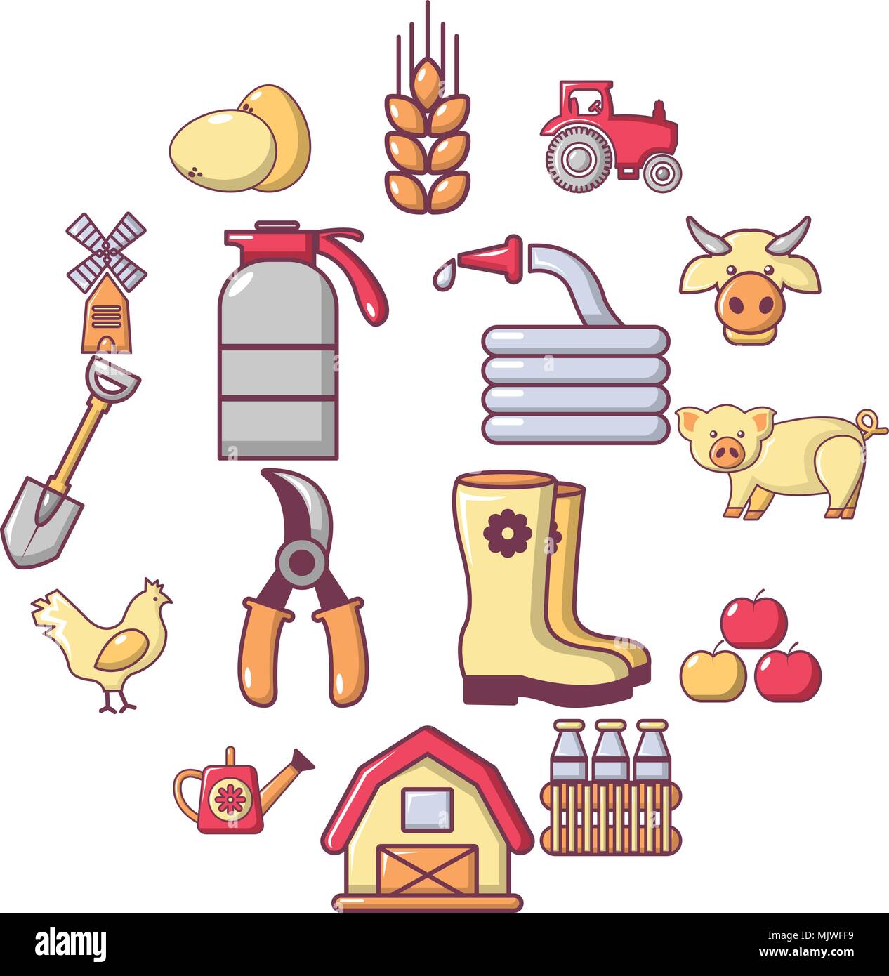 Farm agricultural icons set, cartoon style Stock Vector Image & Art - Alamy