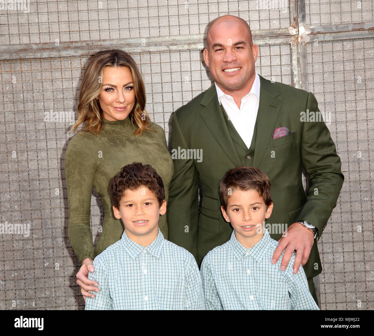 Celebrities attend 'Rampage' film premiere at the Microsoft Theater.  Featuring: Tito Ortiz with family Where: Los Angeles, California, United States When: 05 Apr 2018 Credit: Brian To/WENN.com Stock Photo