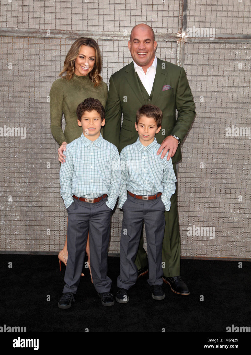 Celebrities attend 'Rampage' film premiere at the Microsoft Theater.  Featuring: Tito Ortiz with family Where: Los Angeles, California, United States When: 05 Apr 2018 Credit: Brian To/WENN.com Stock Photo