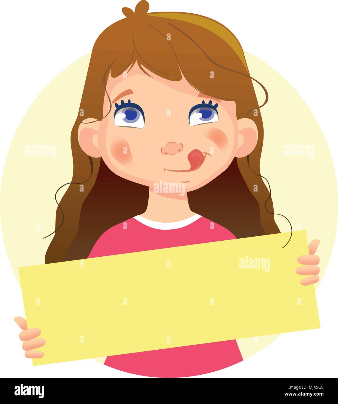 Girl holding blank poster Stock Vector Image & Art - Alamy