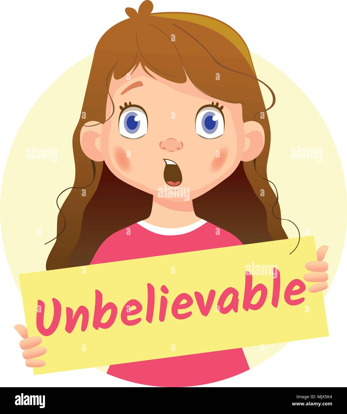 Girl holding Unbelievable poster-surprised Stock Vector Image & Art - Alamy