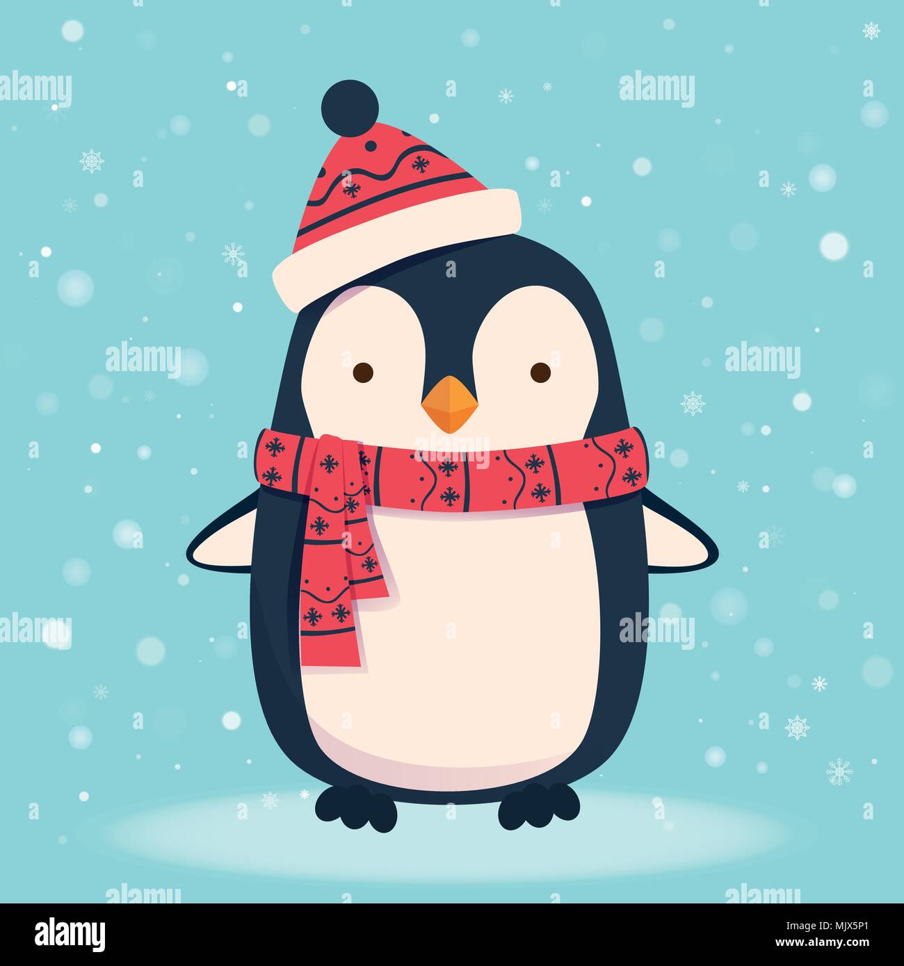 penguin cartoon illustration Stock Vector