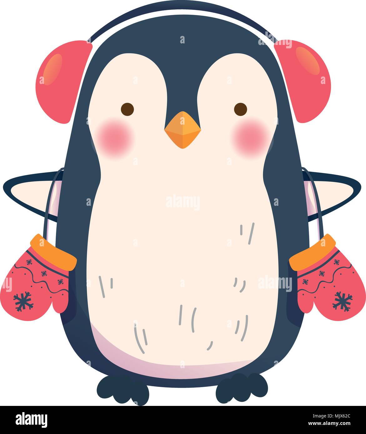 penguin with headphones Stock Vector