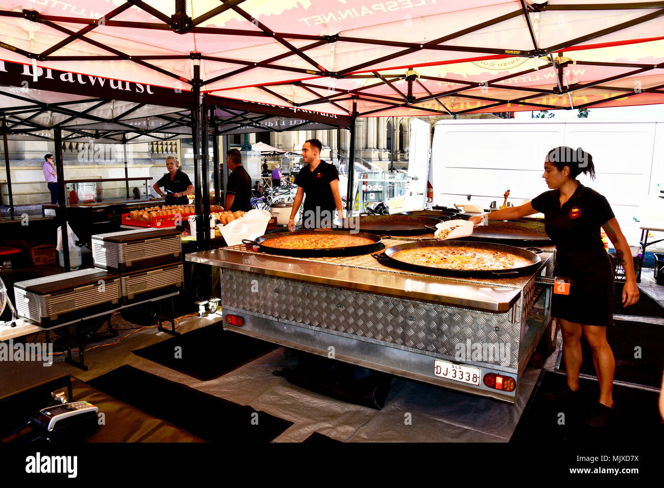 Asian food cooking at a market Stock Photo Alamy