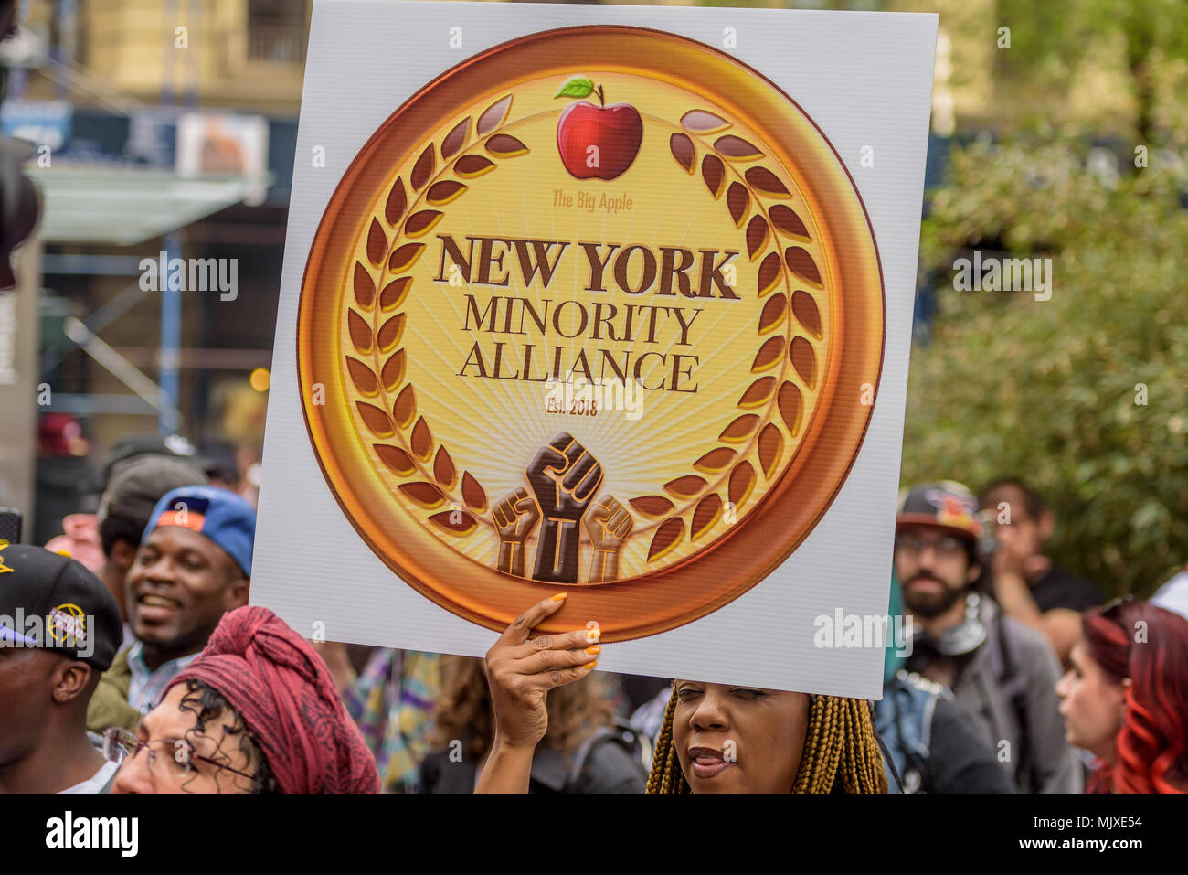 New York, United States. 05th May, 2018. The NYC Cannabis Parade and Rally, New York's longest running annual pro-cannabis demonstration, returned for its 47th year on May 5, 2018. The event started in Midtown Manhattan and marched to Union Square Park for an afternoon rally, with a powerful roster of elected officials, including two state legislators and three City Council Members, speaking from stages in Midtown and Union Square Park throughout the day. Credit: Erik McGregor/Pacific Press/Alamy Live News Stock Photo