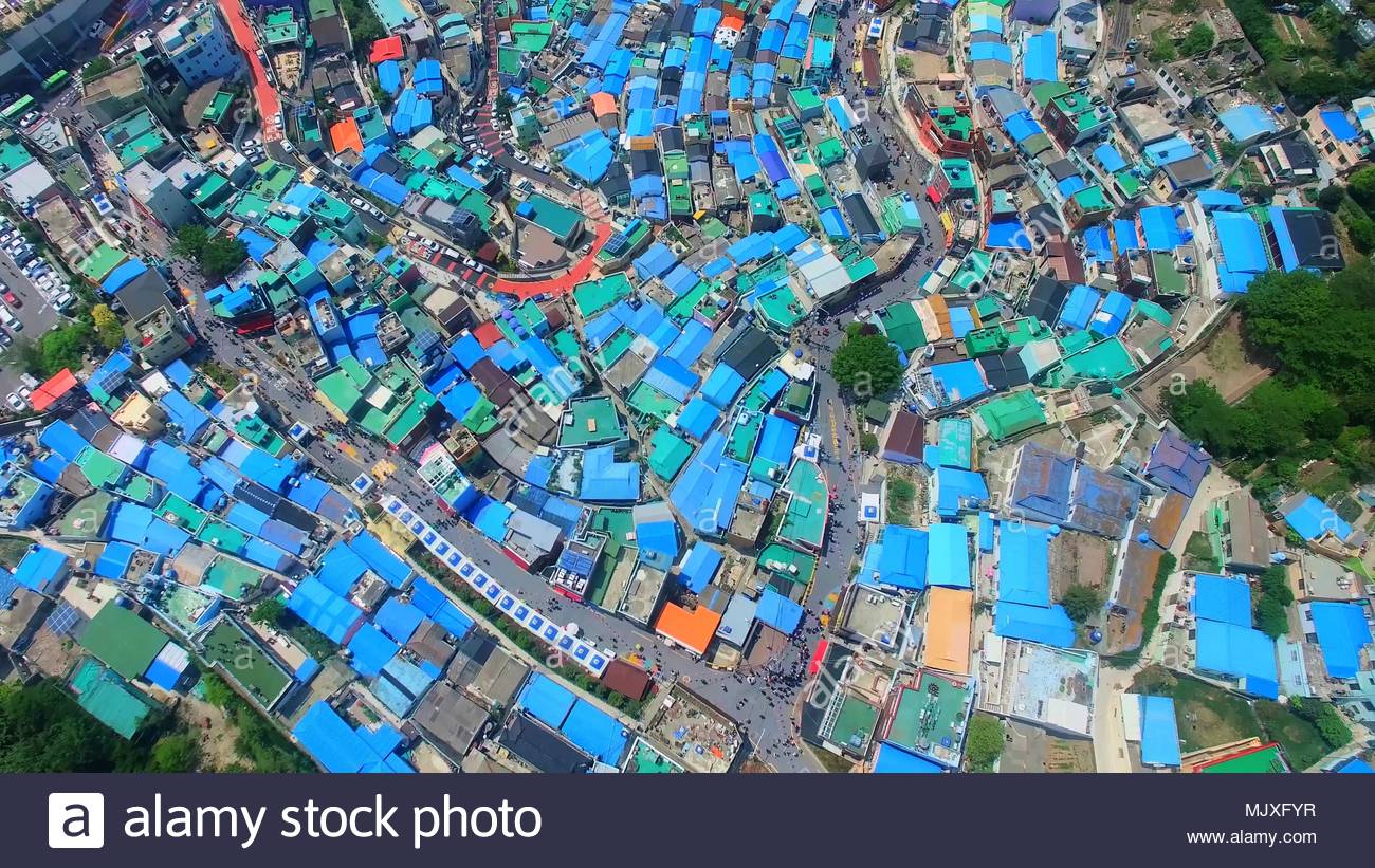 Aerial View Of Gamcheon Culture Village Sahagu Busan South