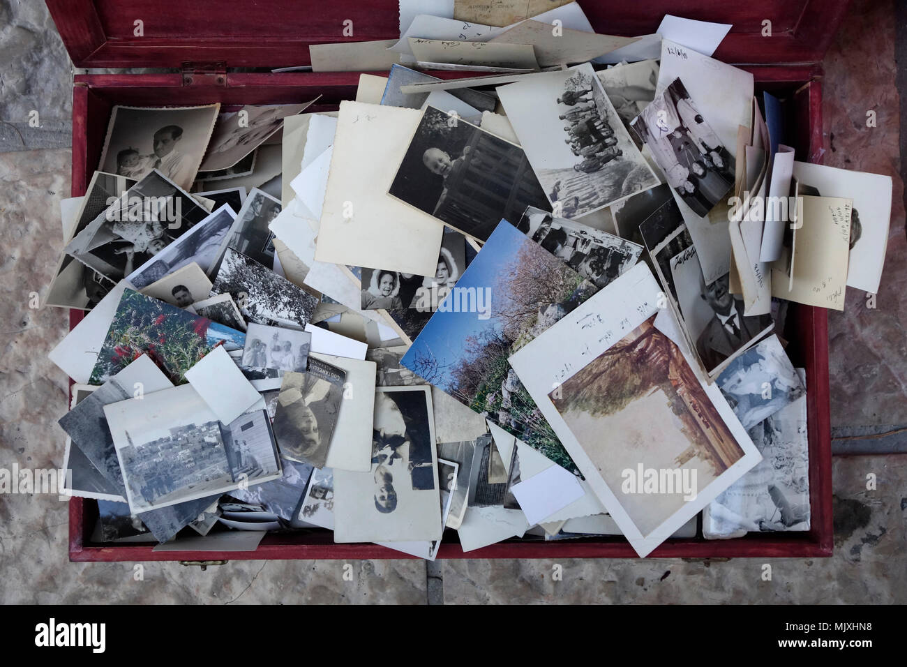 Pile of old photographs for sale in the flea market Stock Photo Alamy