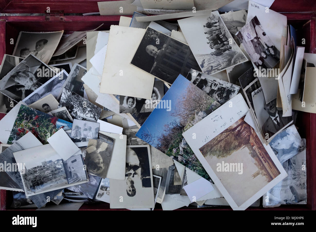 Pile of old photographs for sale in the flea market Stock Photo Alamy