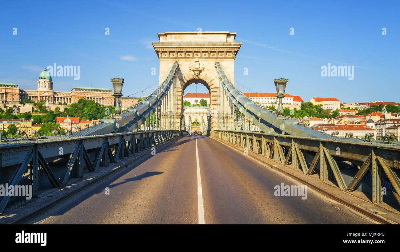 Chain Bridge Budapest - Hungary Stock Photo