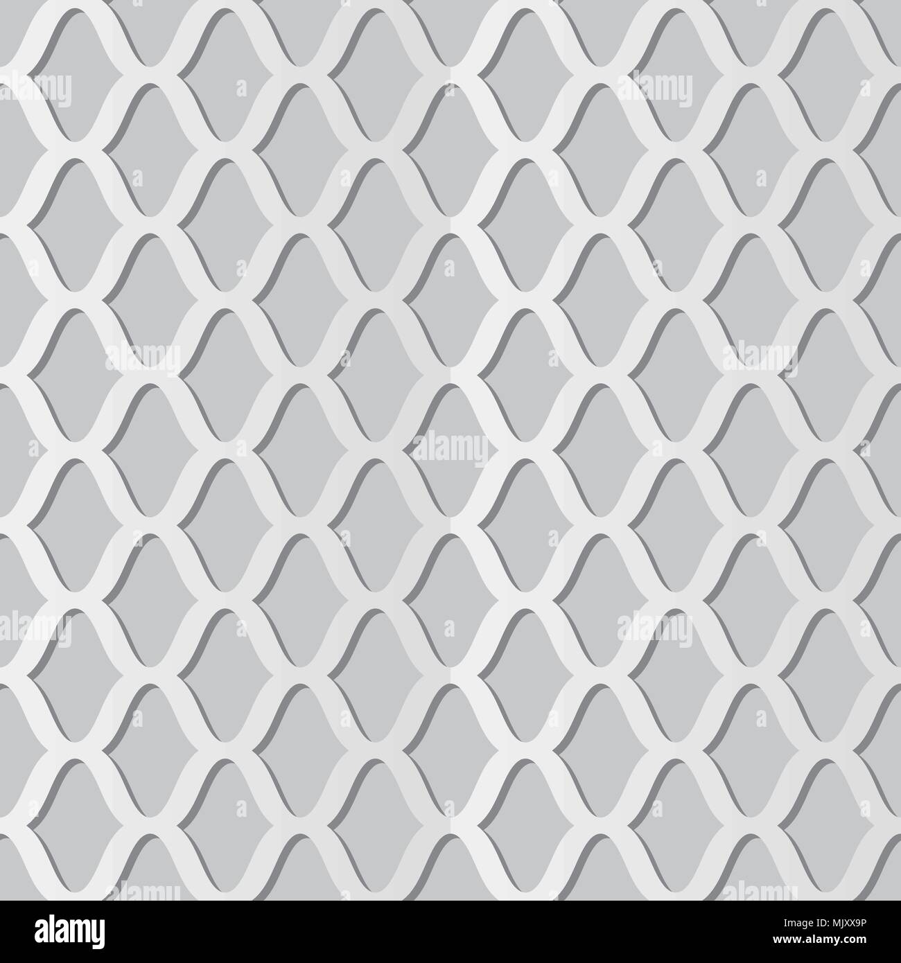 3d White Paper Art Curve Wave Cross Frame Line Vector Stylish
