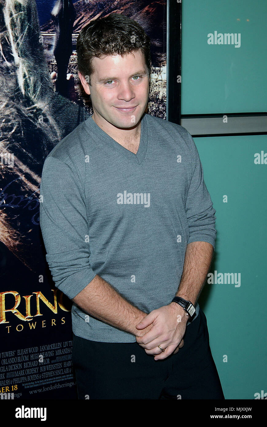 Sean Astin arriving at The premiere of 'The Lord Of The Rings: The Two Towers' at the Cineramadome Theatre in Los Angeles. December 15, 2002.           -            AstinSean33.jpgAstinSean33  Event in Hollywood Life - California,  Red Carpet Event, Vertical, USA, Film Industry, Celebrities,  Photography, Bestof, Arts Culture and Entertainment, Topix Celebrities fashion /  from the Red Carpet-, one person, Vertical, Best of, Hollywood Life, Event in Hollywood Life - California,  Red Carpet and backstage, USA, Film Industry, Celebrities,  movie celebrities, TV celebrities, Music celebrities, Ph Stock Photo