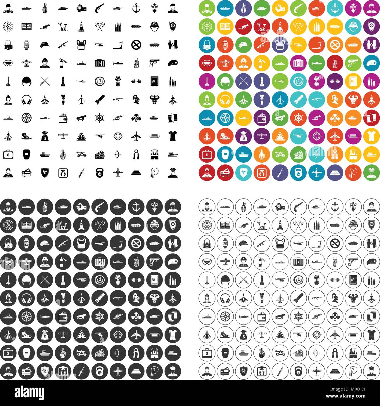 100 military service icons set vector variant Stock Vector Image & Art ...