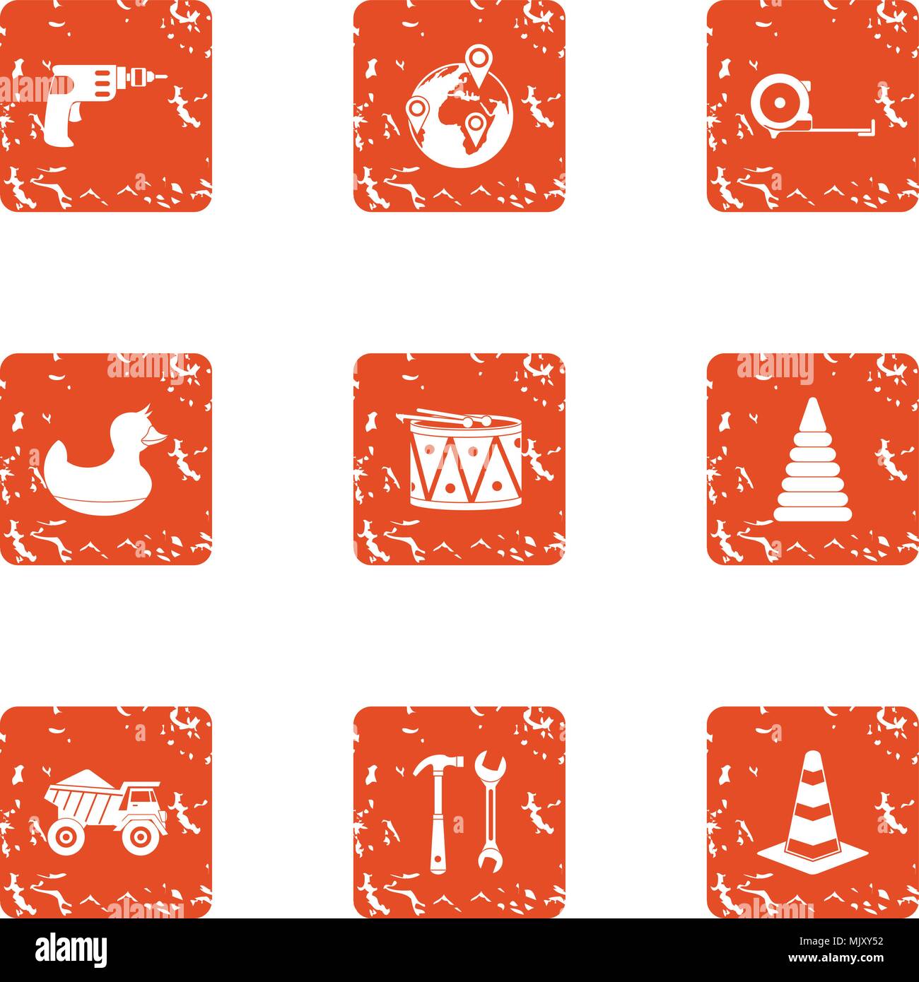 Freeway icons set, grunge style Stock Vector