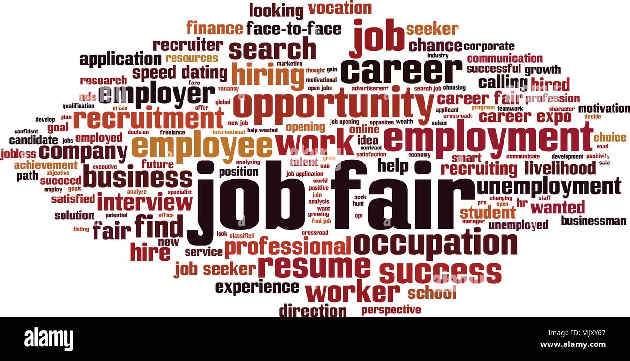 Job fair word cloud concept. Vector illustration Stock Vector Image