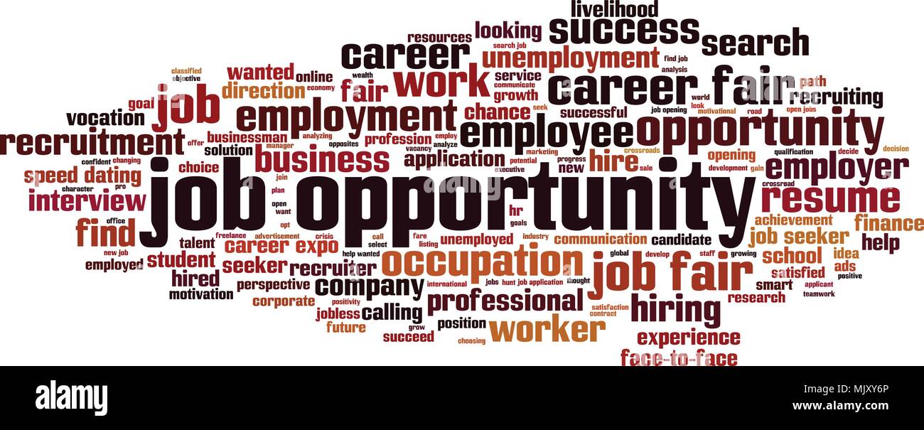 Job opportunity word cloud concept. Vector illustration Stock Vector