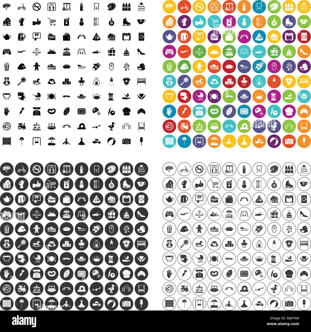 100 mother and child icons set vector variant Stock Vector Image & Art ...