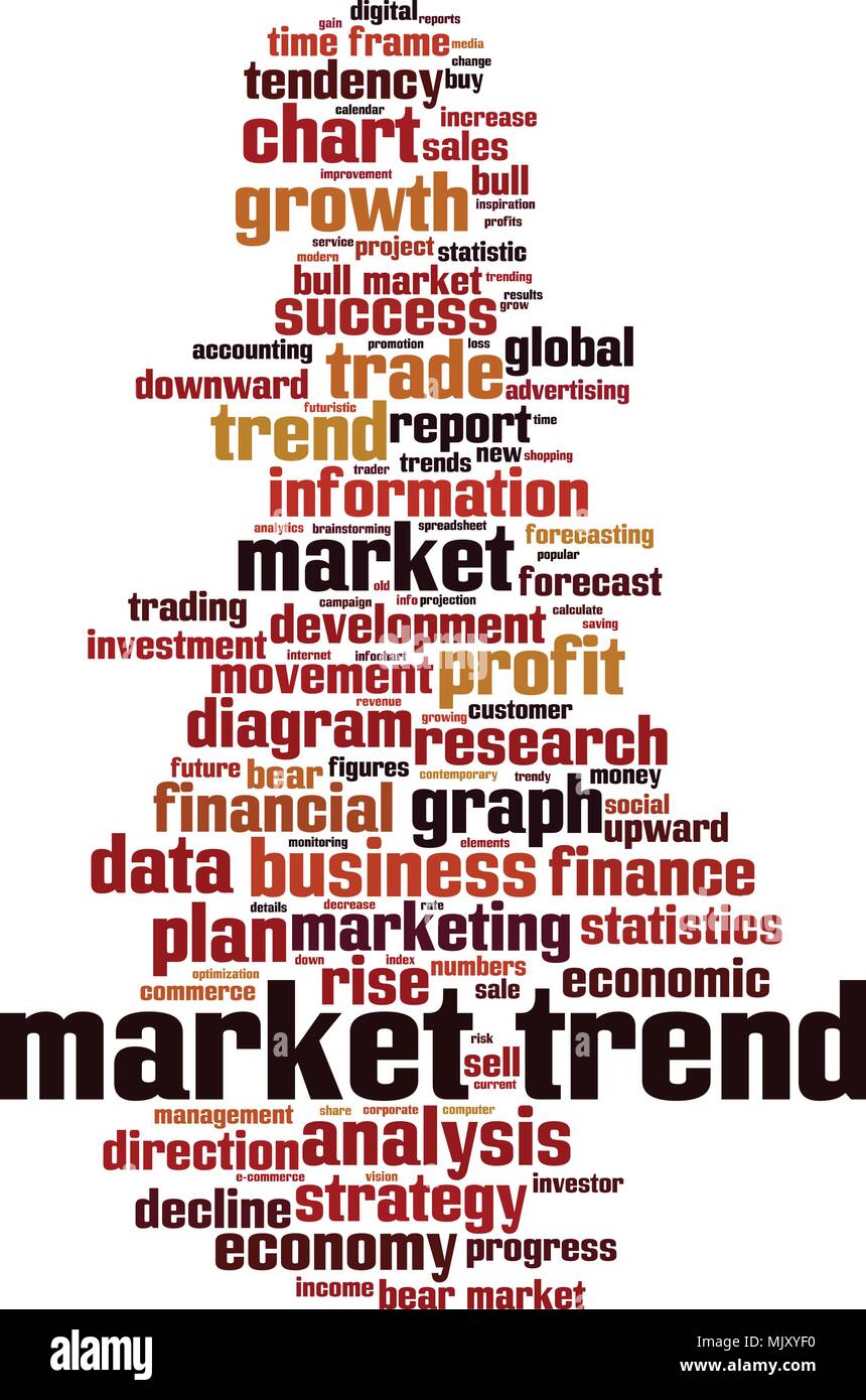 Market trend word cloud concept. Vector illustration Stock Vector Image ...