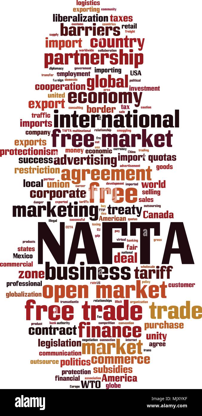 NAFTA word cloud concept. Vector illustration Stock Vector