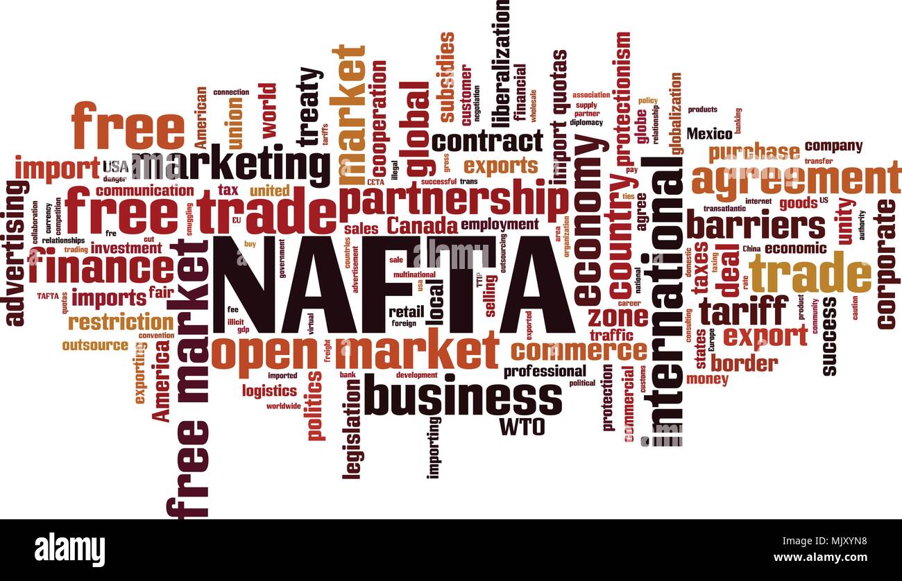 NAFTA word cloud concept. Vector illustration Stock Vector