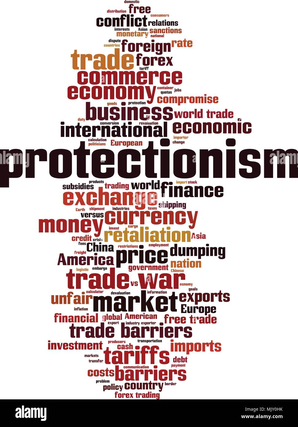 Protectionism word cloud concept. Vector illustration Stock Vector