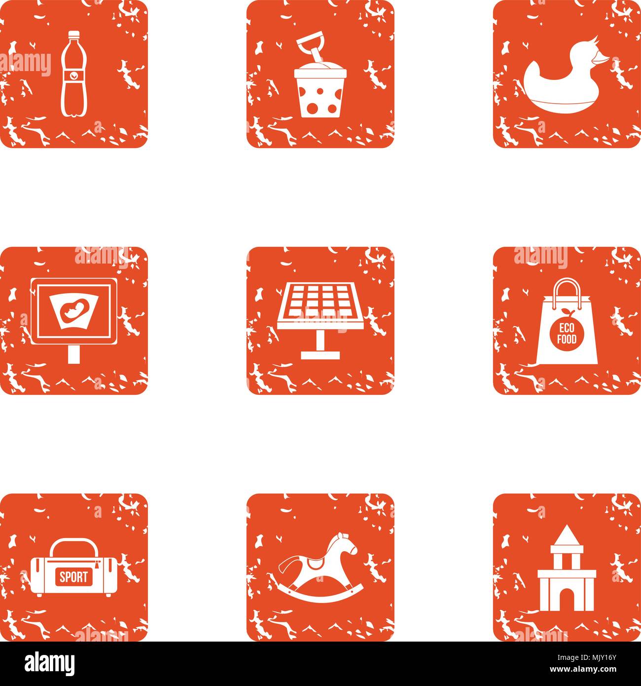 Fitness babe icons set, grunge style Stock Vector Image & Art - Alamy